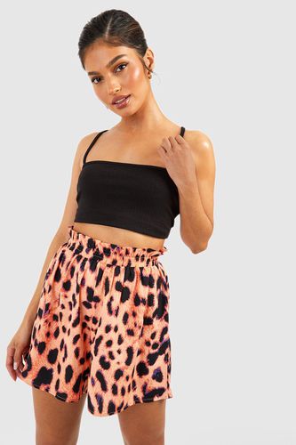 Womens Leopard Woven Flippy Shorts - - 12 - boohoo - Modalova