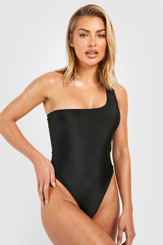 Womens One Shoulder Asymmetric Swimsuit - - 10 - boohoo - Modalova