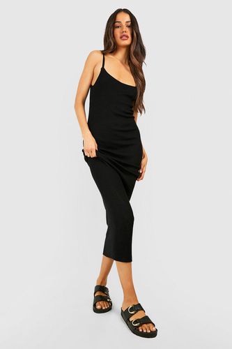 Womens Rib Knit Square Neck Strappy Maxi Dress - - XL - boohoo - Modalova