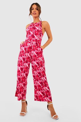 Womens Floral Print Culotte Jumpsuit - - 8 - boohoo - Modalova