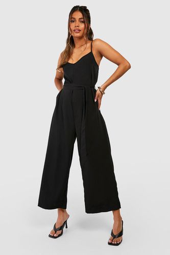 Womens Woven Strappy Culotte Jumpsuit - - 14 - boohoo - Modalova