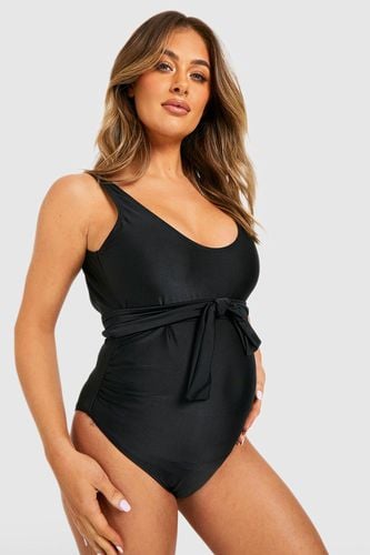 Womens Maternity Tie Waist Swimsuit - - 14 - boohoo - Modalova