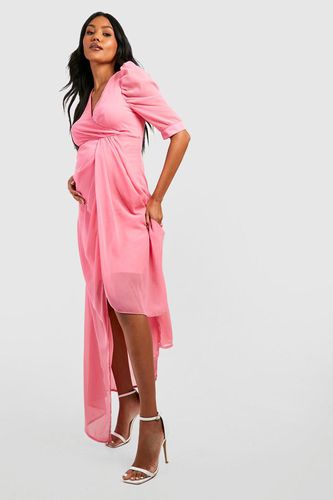 Womens Maternity Occasion Puff Sleeve Maxi Dress - - 10 - boohoo - Modalova
