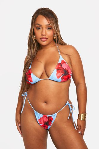 Womens Plus Floral Triangle Bikini Set - - 22 - boohoo - Modalova