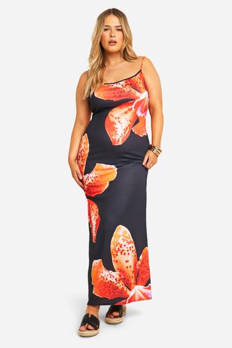 Womens Plus Floral Printed Strappy Maxi Dress - - 18 - boohoo - Modalova