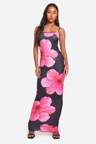 Womens Textured Sheer Floral Strappy Maxi Dress - - 10 - boohoo - Modalova