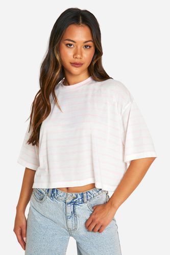 Womens Jean Grazer Stripe Boxy Tee - - 12 - boohoo - Modalova