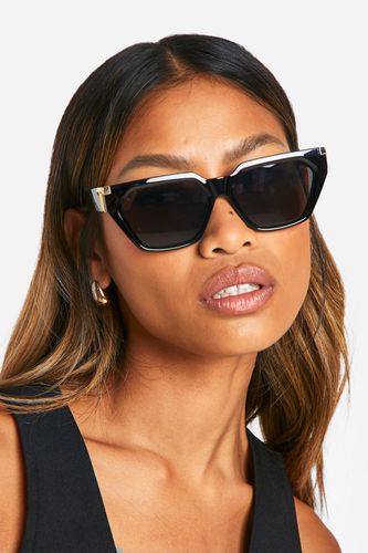 Womens Gold Detail Angular Sunglasses - One Size - boohoo - Modalova
