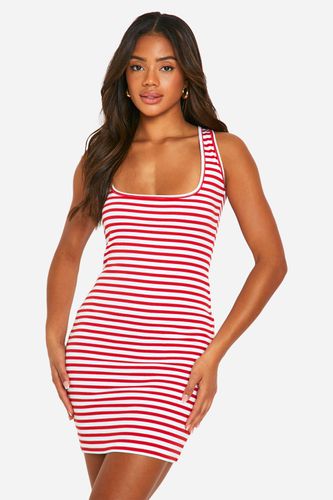 Womens Stripe Scoop Neck Mini Dress - - 10 - boohoo - Modalova