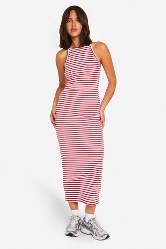 Womens Stripe Racer Maxi Dress - - 16 - boohoo - Modalova