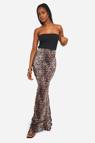 Womens Tall Leopard Jersey Maxi Skirt - - 10 - boohoo - Modalova