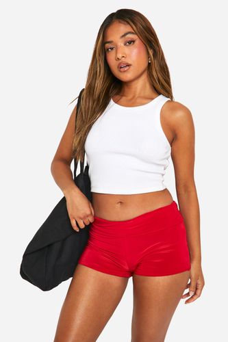 Womens Petite Foldover Micro Shorts - - 6 - boohoo - Modalova