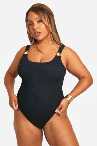 Womens Plus Crinkle Shell Scoop Neck Swimsuit - - 18 - boohoo - Modalova