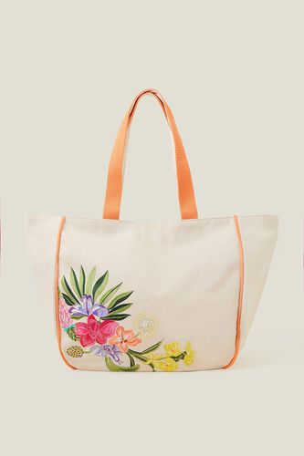Womens Embroidered Tote Bag - - One Size - Accessorize - Modalova