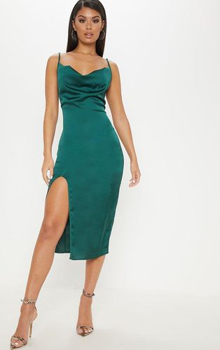 Womens Emerald Strappy Satin Cowl Midi Dress - 8 - NastyGal UK (+IE) - Modalova