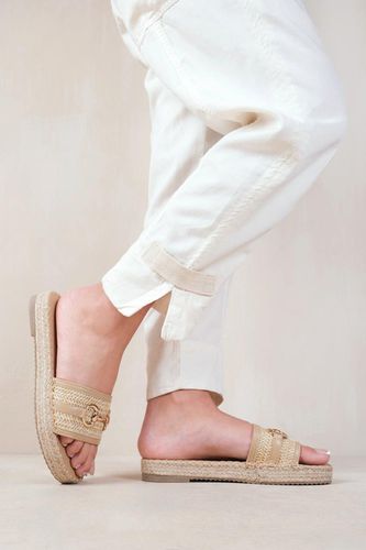 Womens 'Jupiter' Single Strap Flat Sandals With Thread Design And Golden Detailing - - 7 - NastyGal UK (+IE) - Modalova
