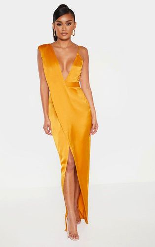 Womens Mustard Asymmetric Drape Detail Maxi Dress - - 4 - NastyGal UK (+IE) - Modalova