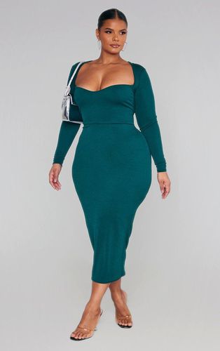 Womens Plus Emerald Sweetheart Neck Long Sleeve Midi Dress - 30 - NastyGal UK (+IE) - Modalova