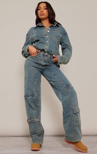 Womens Tall Vintage Wash Pocket Detail Wide Leg Denim Jeans - - 6 - NastyGal UK (+IE) - Modalova