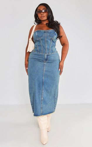 Womens Plus Vintage Wash Frayed Hem Denim Maxi Skirt - - 16 - NastyGal UK (+IE) - Modalova