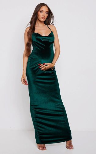 Womens Maternity Emerald Velvet Cowl Maxi Dress - 6 - NastyGal UK (+IE) - Modalova