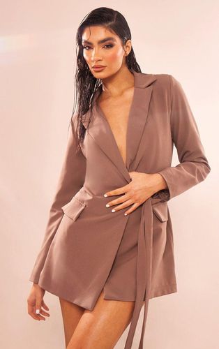 Womens Mushroom Woven Wrap Tie Blazer Dress - - 6 - NastyGal UK (+IE) - Modalova