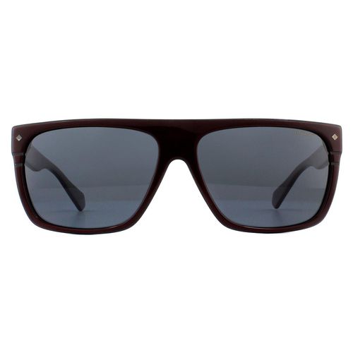 Rectangle Burgundy Grey Grey Polarized Sunglasses - - One Size - Polaroid - Modalova