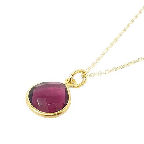 Womens Ruby July Birthstone Gold Plated Pendant Charm Necklace - - 18 inches - NastyGal UK (+IE) - Modalova
