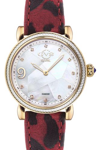 Womens Ravenna MOP Dial 12602 Leather Swiss Quartz Watch - - One Size - GV2 - Modalova