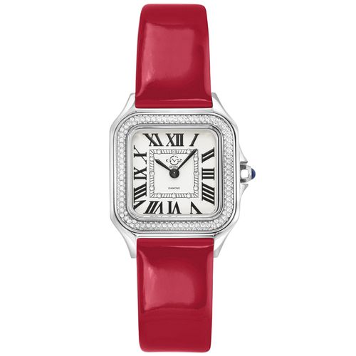 Womens Milan Swiss Quartz Diamonds Silver Dial Bright Leather strap watch - One Size - GV2 - Modalova