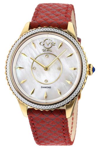 Womens Siena 11702-525 White Dial Leather Swiss Quartz Watch - One Size - GV2 - Modalova