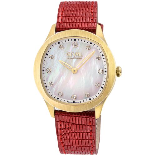 Womens Morcote Swiss Diamond 10021 Italian Leather Swiss Quartz Watch - - One Size - Gevril - Modalova