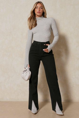 Womens Split Front Straight Leg Jeans - - XL - MISSPAP - Modalova