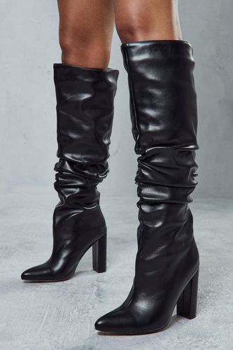 Womens Leather Look Pointed Heeled Boots - - 7 - MISSPAP - Modalova