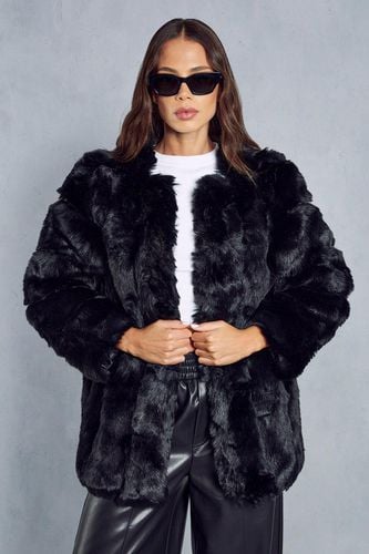 Womens Oversized Luxe Panelled Faux Fur Coat - - 14 - MISSPAP - Modalova