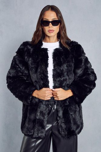 Womens Oversized Luxe Panelled Faux Fur Coat - - 6 - MISSPAP - Modalova