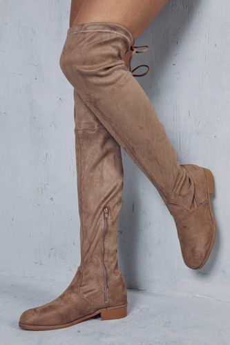 Womens Tie Back Flat Over The Knee Boots - - 4 - MISSPAP - Modalova