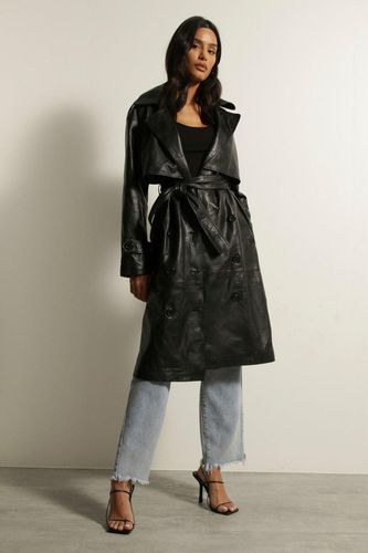 Womens Premium Leather Trench Coat - - 10 - MISSPAP - Modalova