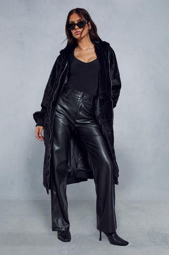 Womens Faux Fur Hooded Maxi Coat - - 10 - MISSPAP - Modalova