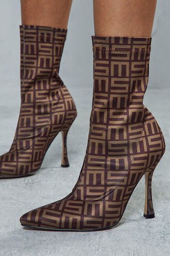 Womens Monogram Heeled Ankle Boots - - 7 - MISSPAP - Modalova