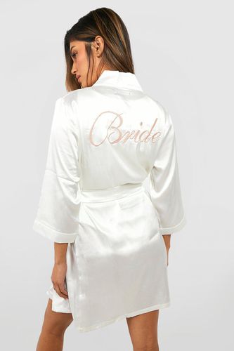 Womens Bride Satin dressing gown - - XS - boohoo - Modalova