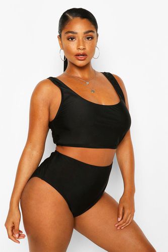 Womens Plus Deep Scoop High Waisted Bikini - - 22 - boohoo - Modalova