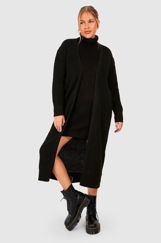 Womens Plus Longline Knitted Maxi Cardigan - - 18 - boohoo - Modalova
