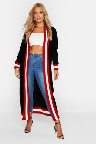 Womens Plus Stripe Maxi Length Cardigan - - 18 - boohoo - Modalova
