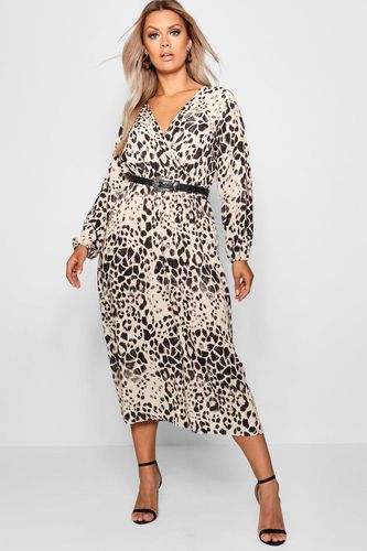 Womens Plus Leopard Midi Dress - - 28 - boohoo - Modalova