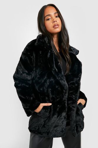 Womens Petite Oversized Collar Luxe Faux Fur Coat - - 10 - boohoo - Modalova
