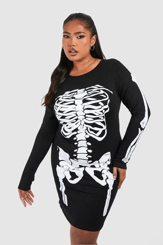 Womens Plus Skeleton Halloween Bodycon Dress - - 18 - boohoo - Modalova