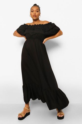 Womens Plus Ruffle Bardot Maxi Dress - - 16 - boohoo - Modalova