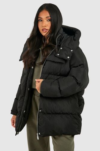 Womens Petite Oversized Pocket Detail Puffer Jacket - - 10 - boohoo - Modalova