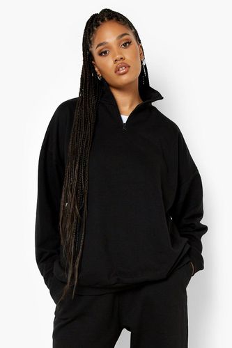 Womens Plus Oversized Half Zip Sweatshirt - - 18 - boohoo - Modalova